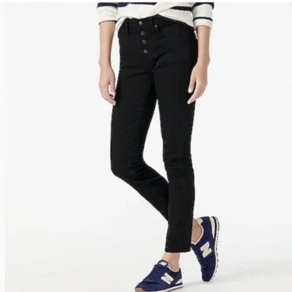2/$30 J. Crew 9" Vintage Straight Black Buttonfly Denim Jeans Size 28 #1743